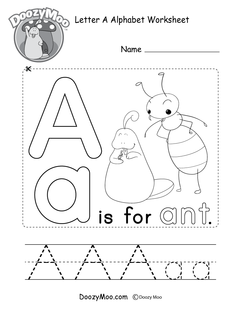 Letter A Alphabet Activity Worksheet Doozy Moo Letter A Alphabet Letter Worksheet Task For Kids Learning Letters Stock Vector Image Art Alamy
