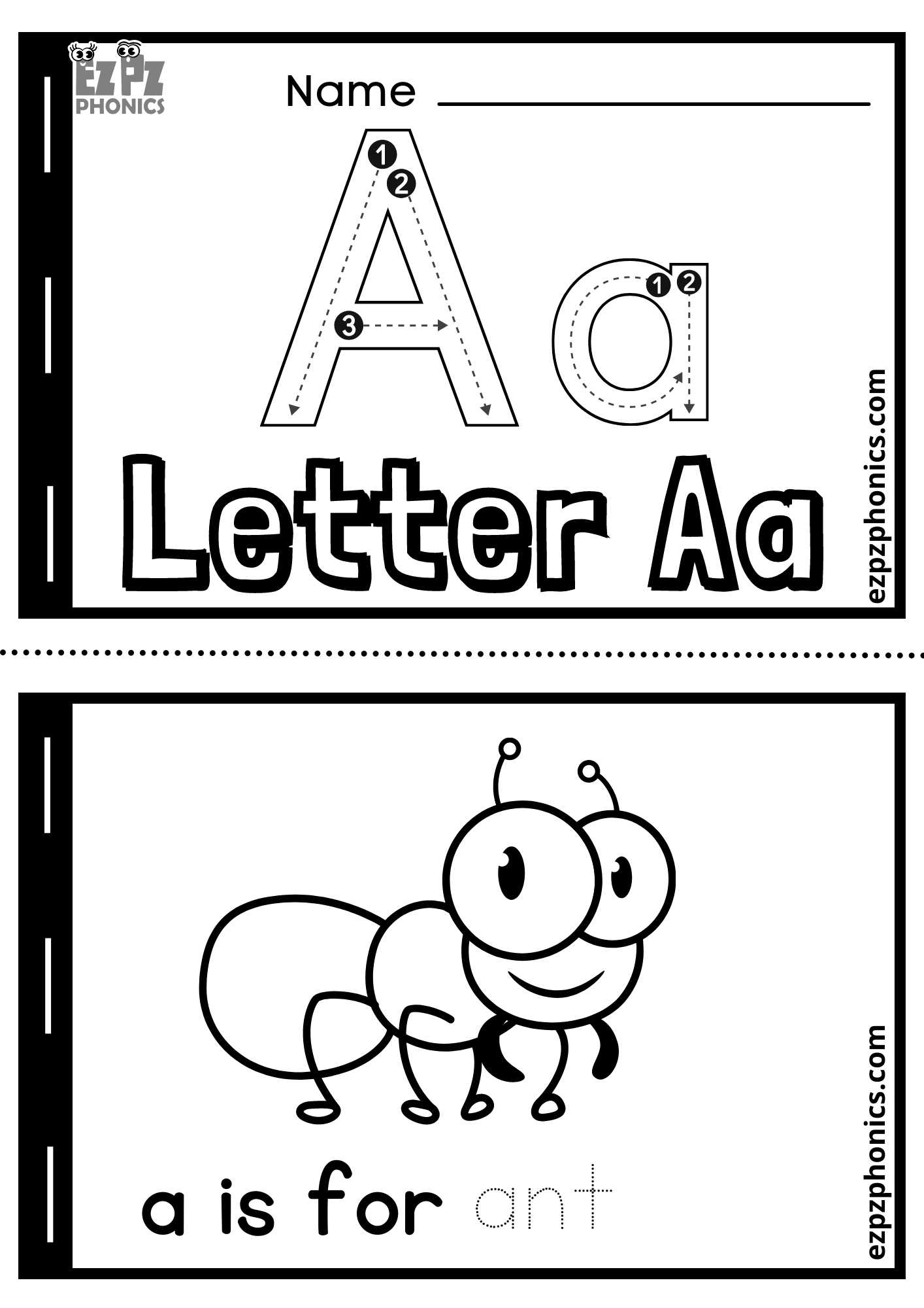 Letter A Alphabet Coloring Book Half Page Free Printable PDF Ezpzphonics Letter A Alphabet Coloring Book Half Page Free Printable PDF Ezpzphonics