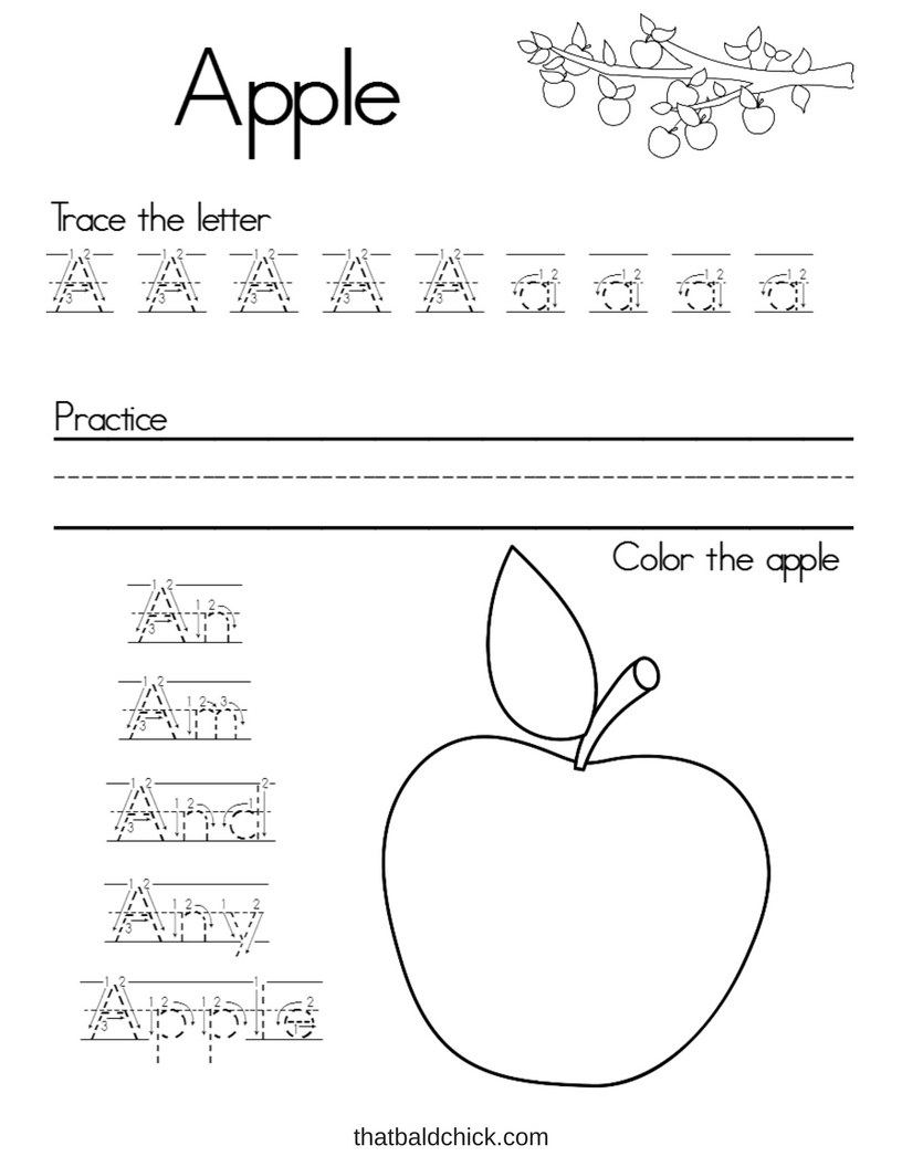 Letter A Alphabet Writing Practice