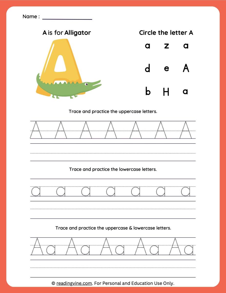 Letter A Tracing Worksheets For Preschool Letter A Tracing Worksheets For Preschool