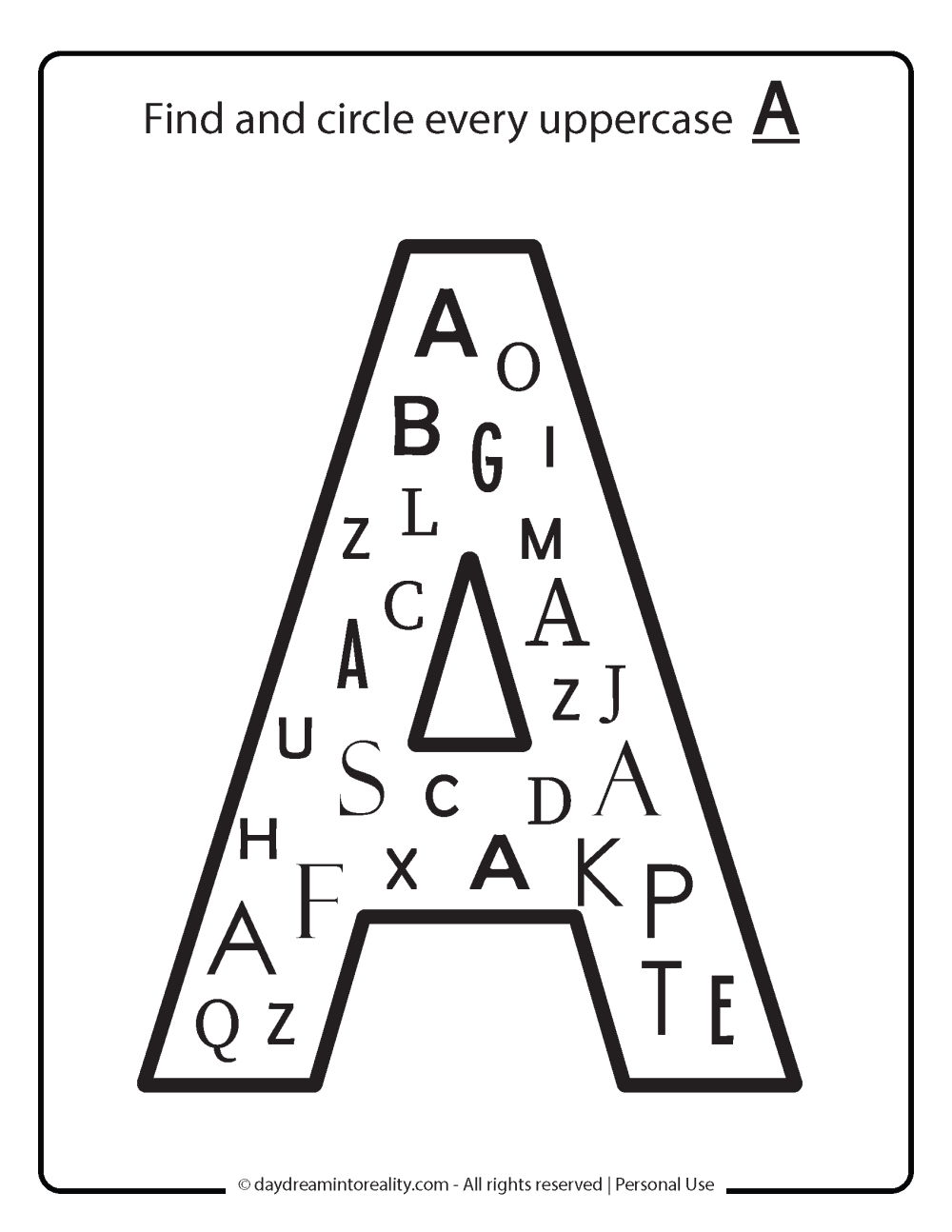 Letter A Coloring Worksheet Free Printable Digital PDF