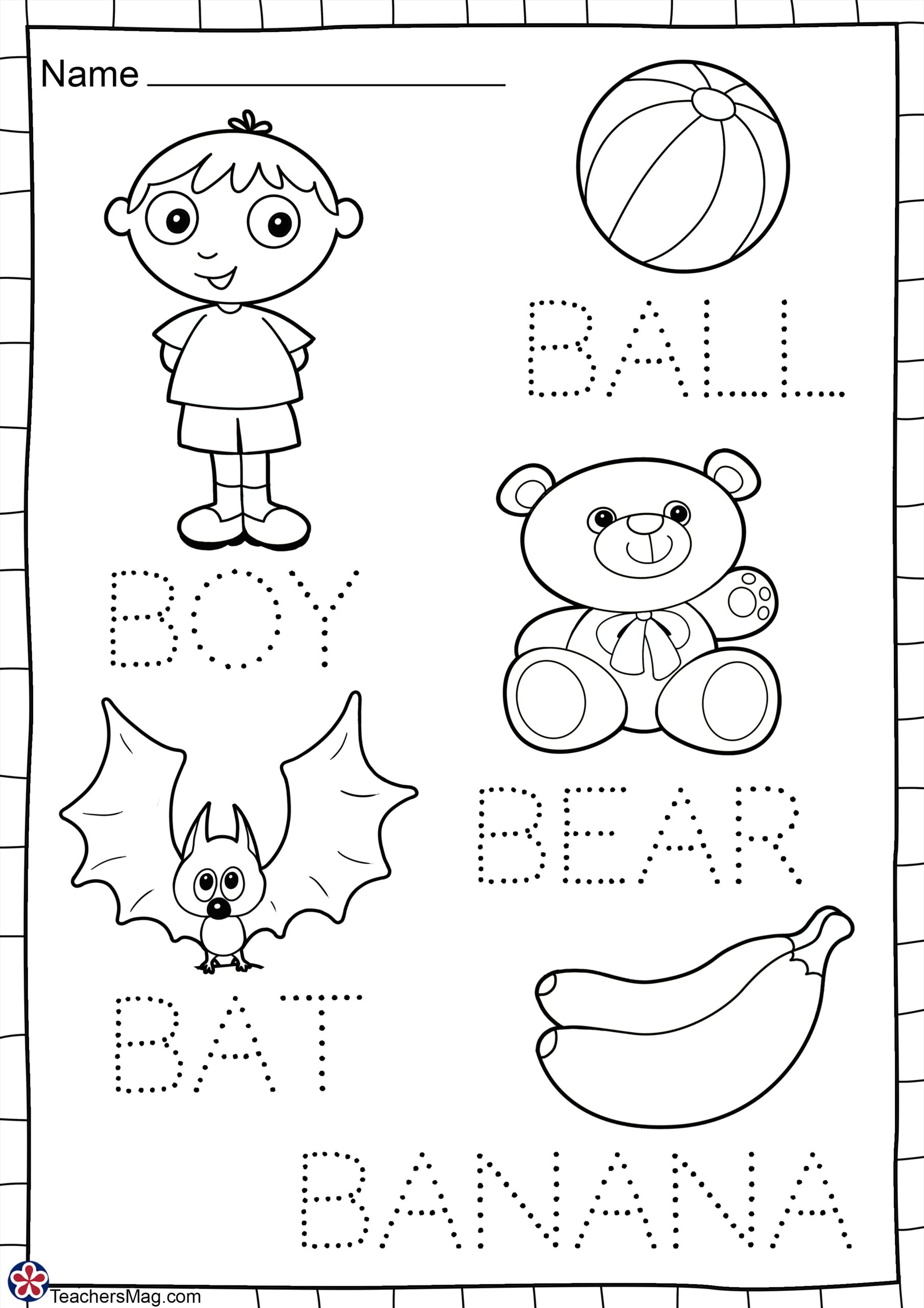 Free Printable Letter B Coloring Worksheet