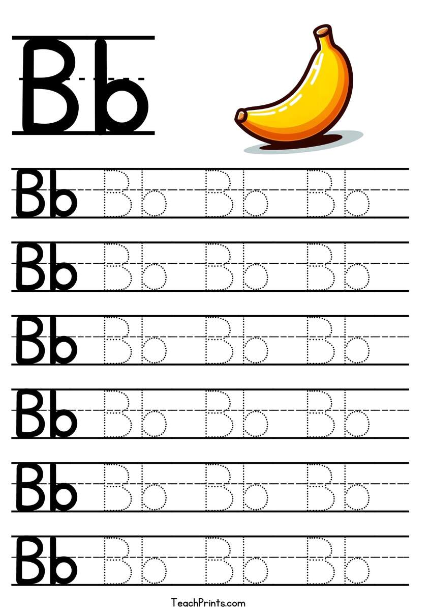 Letter B Tracing Worksheet Free Printables Teach Prints Letter B Tracing Worksheet Free Printables Teach Prints