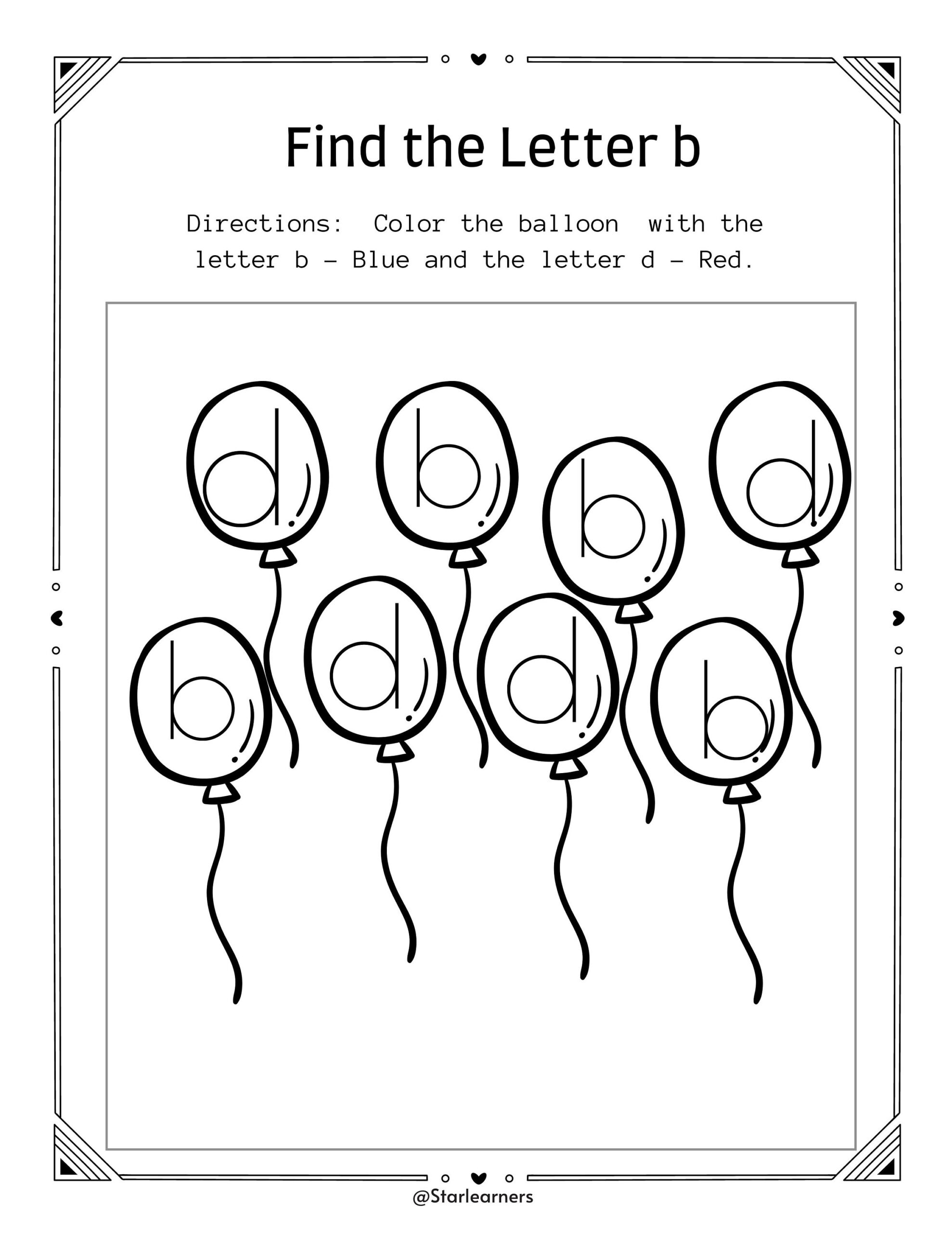Letter Bd Reversal Worksheet Etsy Letter Bd Reversal Worksheet Etsy