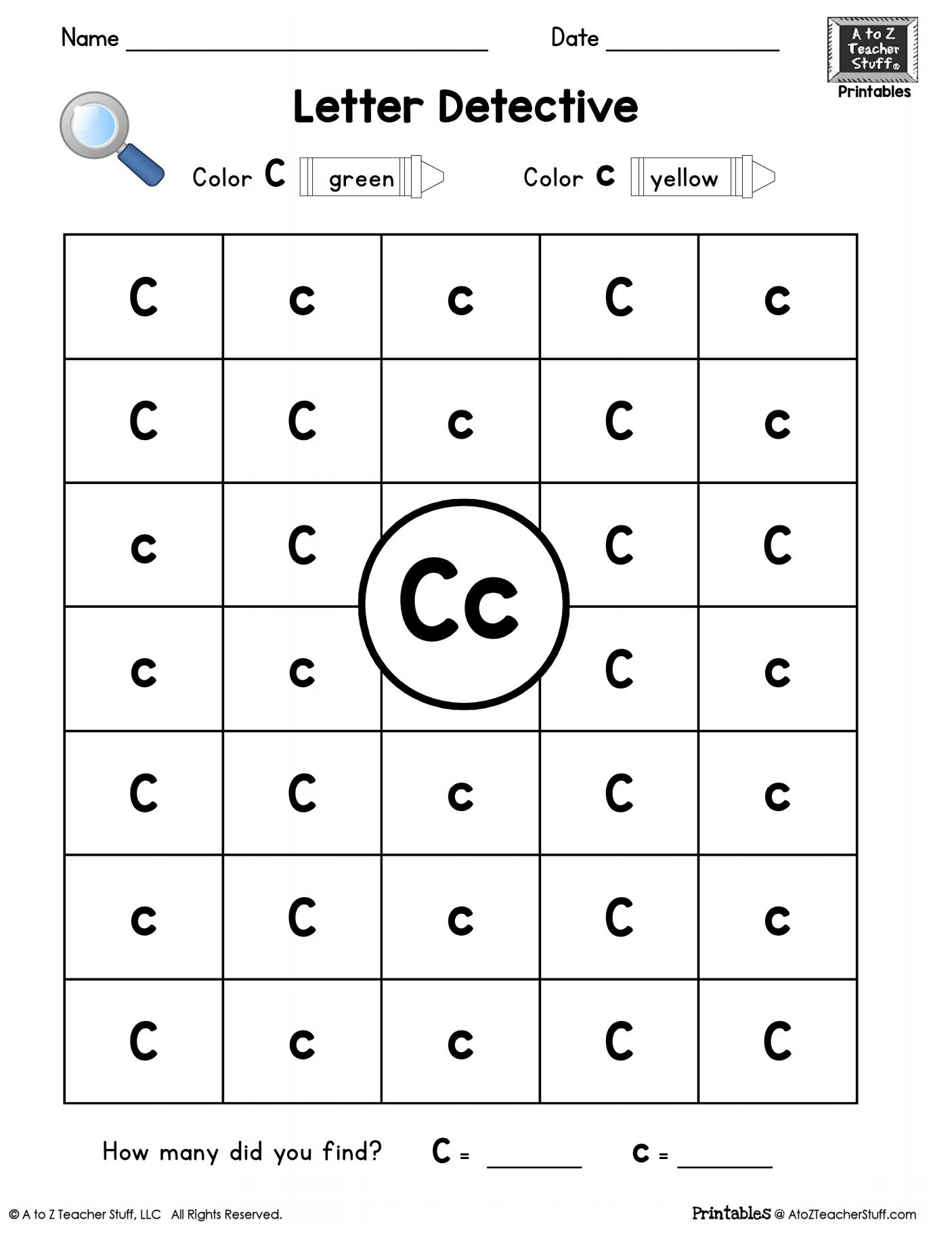 Letter Detective Printable File From The Pond