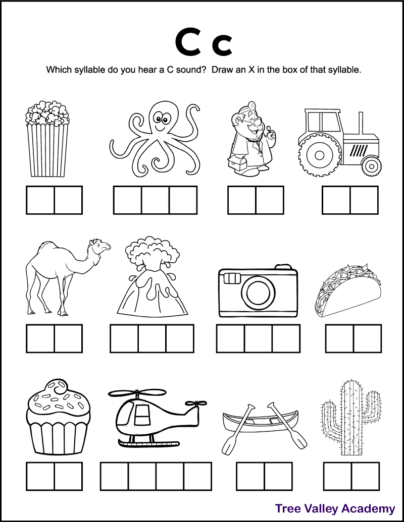 Group2 Letter C Read And Choose Beginning Sounds Worksheet Ezpzphonics