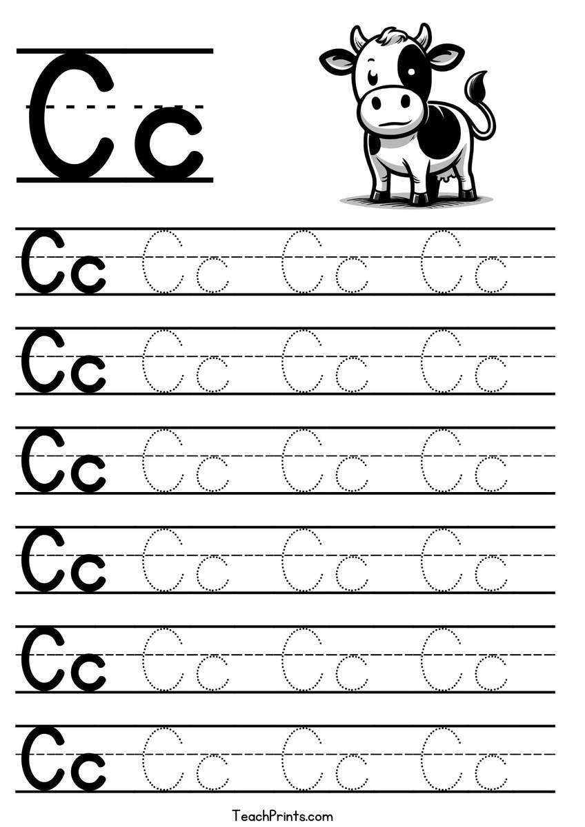 Letter C Tracing Worksheet Free Printables Teach Prints Letter C Tracing Worksheet Free Printables Teach Prints