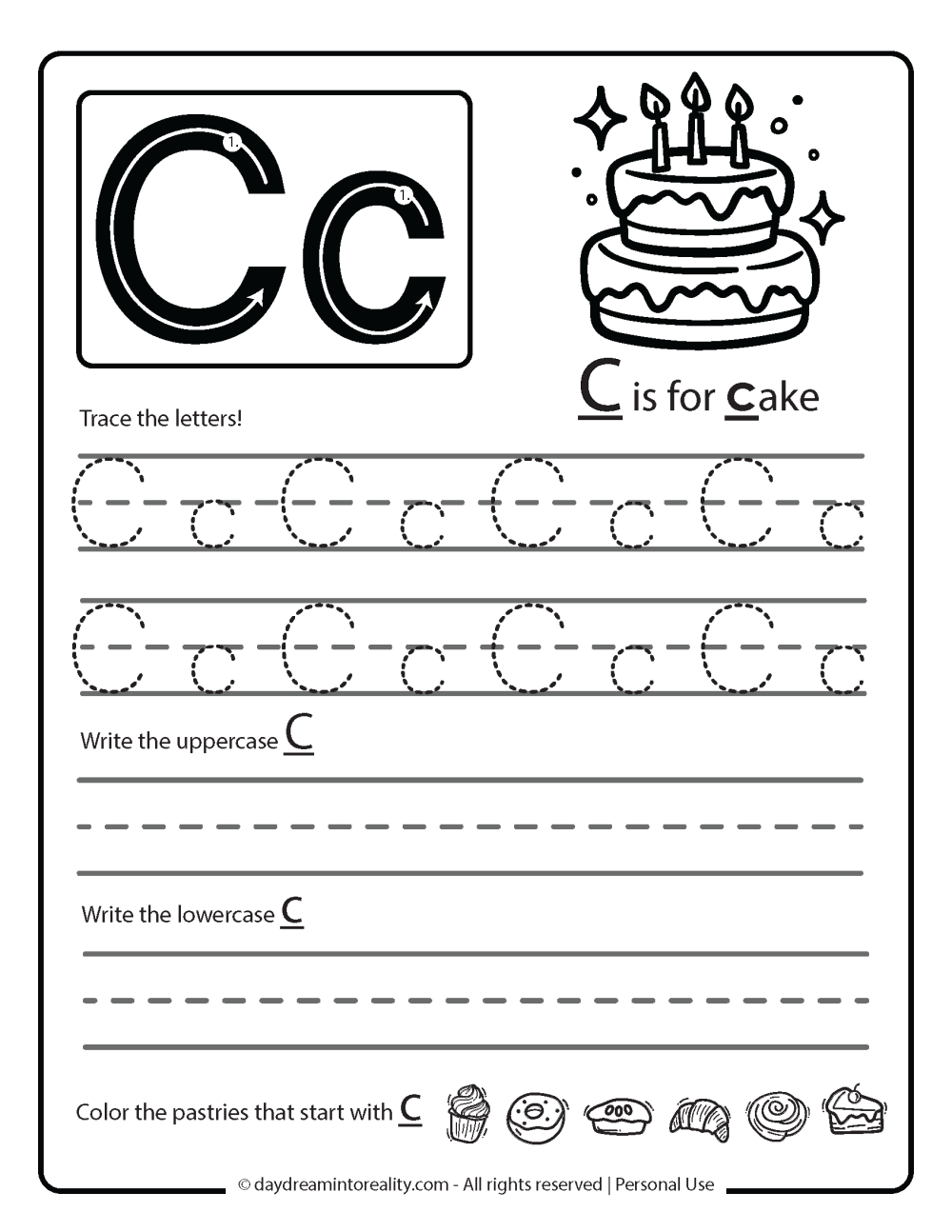 Letter C Worksheets 55 Free PDF Printables Daydream Into Reality