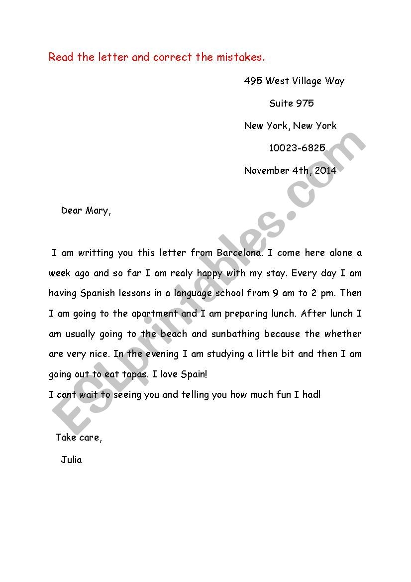 LETTER CORRECTION ESL Worksheet By Beprita LETTER CORRECTION ESL Worksheet By Beprita
