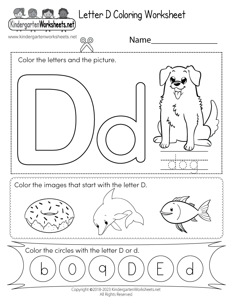 Letter D Coloring Worksheet Free Printable Digital PDF Letter D Activities Letter D Worksheets Letter D Activities For Preschoolers Letter D Printables MegaWorkbook
