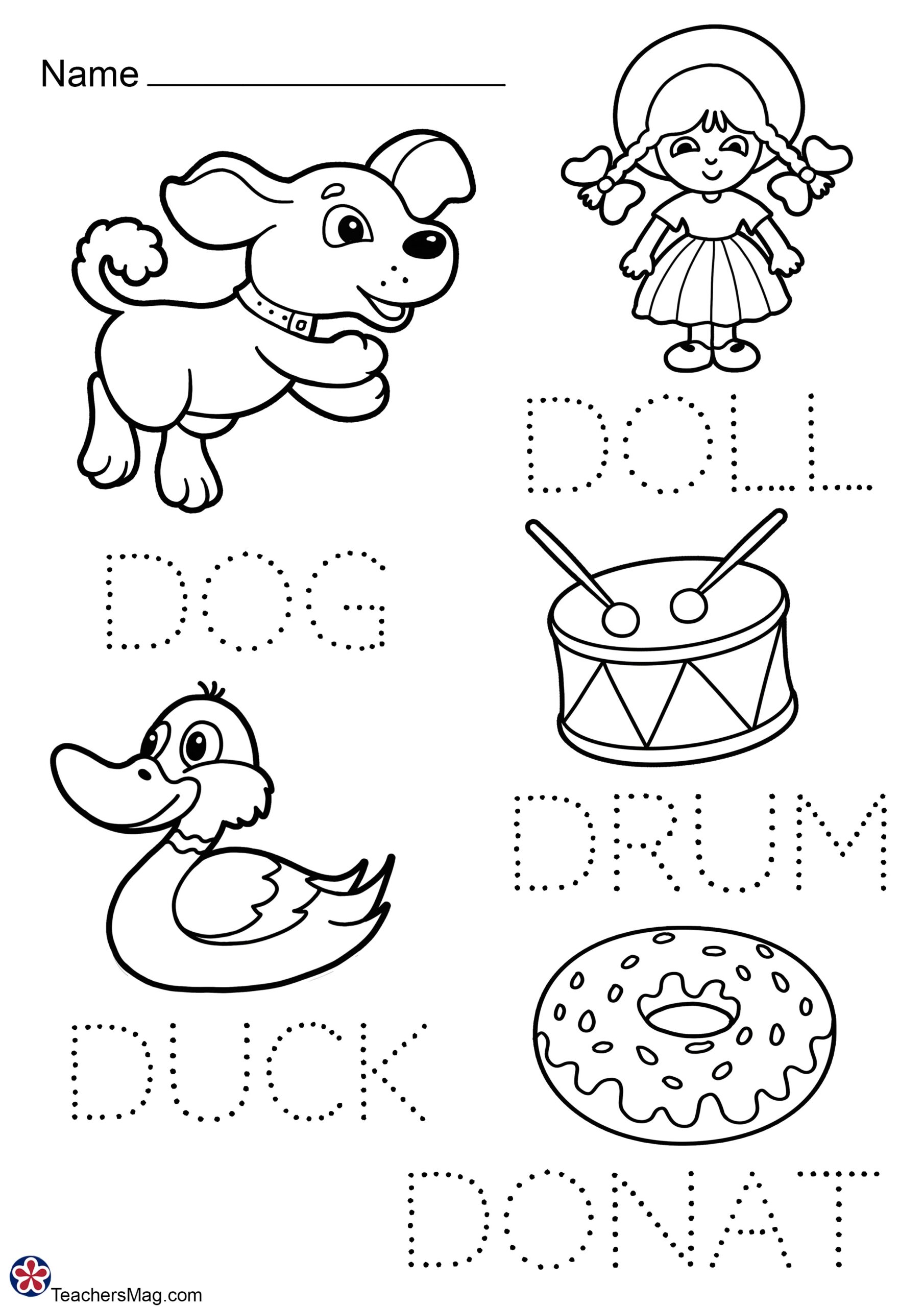 Letter D Free Worksheets TeachersMag