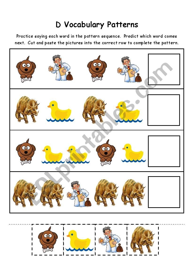 Letter D Vocabulary Patterns ESL Worksheet By 1Consumed Letter D Vocabulary Patterns ESL Worksheet By 1Consumed