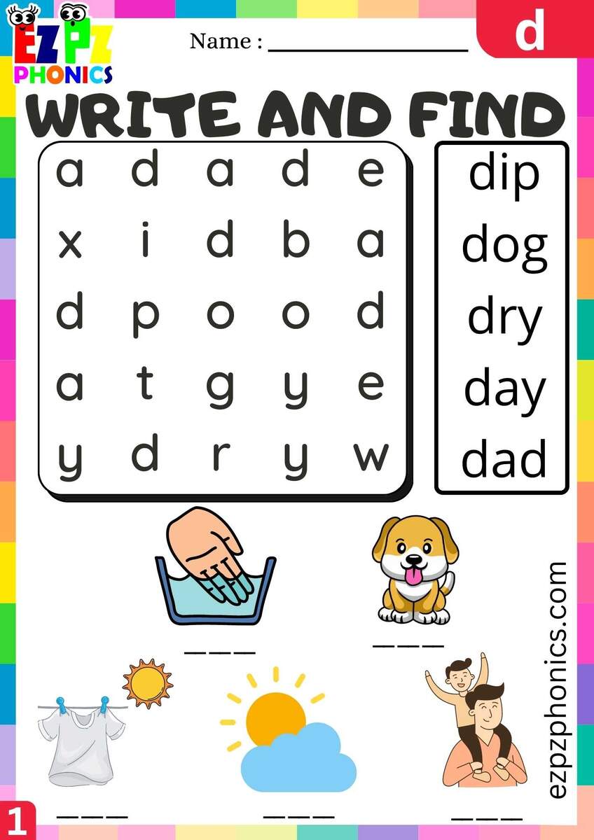Letter D Write And Find Beginning Sounds Worksheet Ezpzphonics Letter D Write And Find Beginning Sounds Worksheet Ezpzphonics