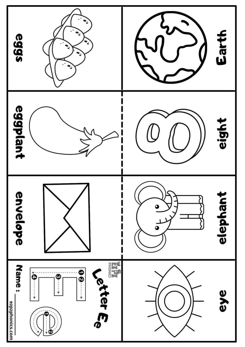 Letter E Mini Coloring Book Free Printable PDF Ezpzphonics Free Alphabet Do A Dot Printables Worksheets Letter E Mermaid Themed Sly Spoon