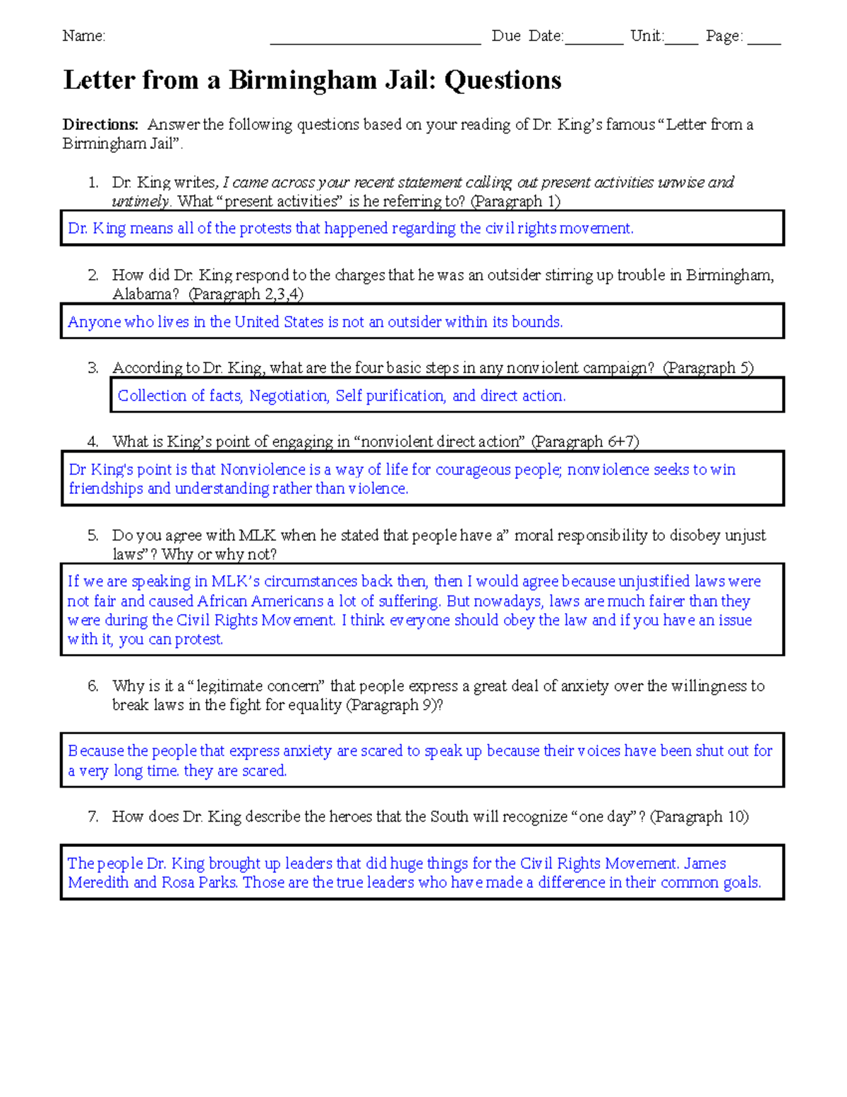 Letter From Birmingham Jail Questions Analysis Reflection NG Studocu Letter From Birmingham Jail Questions Analysis Reflection NG Studocu