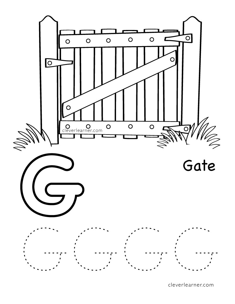 Letter G Writing And Coloring Sheet Letter G Writing And Coloring Sheet