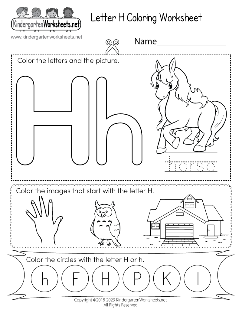 Find Letter H Worksheet SKOOLGO