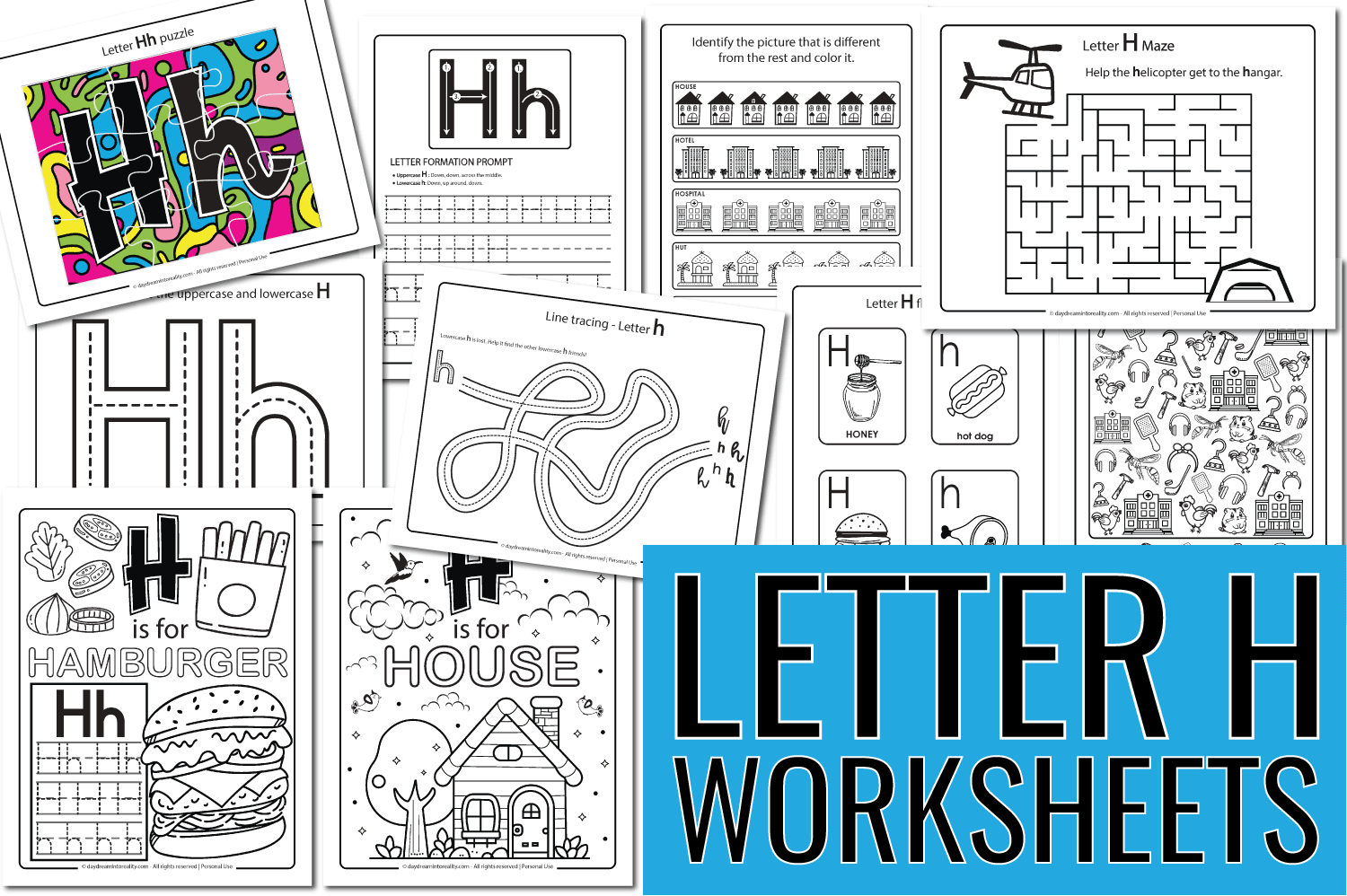 Letter H Worksheets 55 Free PDF Printables Daydream Into Reality