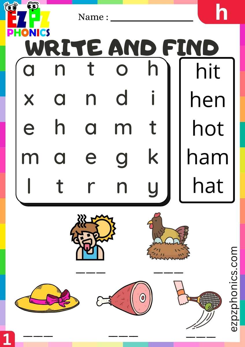 Letter H Write And Find Beginning Sounds Worksheet Ezpzphonics Letter H Write And Find Beginning Sounds Worksheet Ezpzphonics