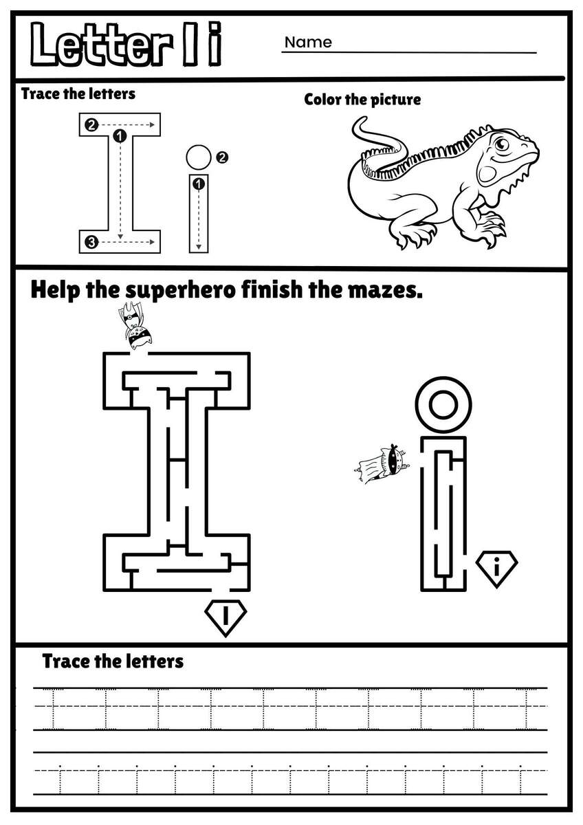 Letter I Alphabet Tracing And Coloring Free Printable PDF Ezpzphonics Letter I Alphabet Tracing And Coloring Free Printable PDF Ezpzphonics