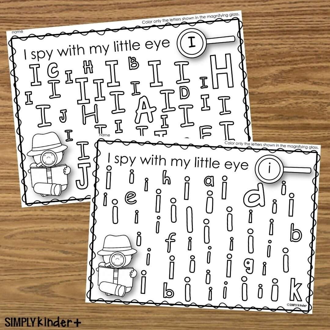 Letter I I Spy Activities Simply Kinder Printable Membership All About The Letter Ii Alphabet Practice Made By Teachers