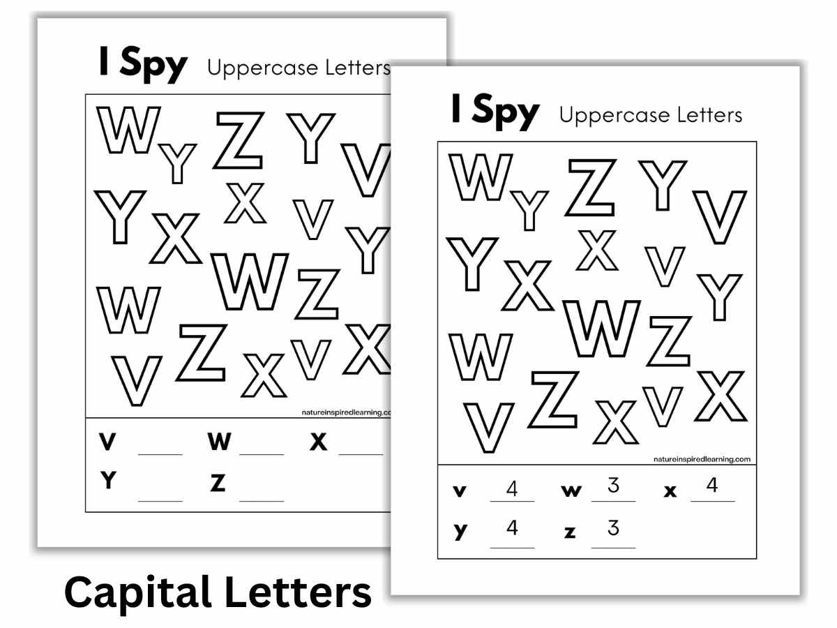 Letter I Spy Worksheets Nature Inspired Learning