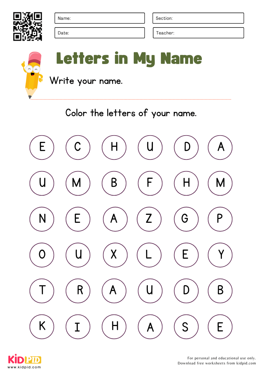 Letter In My Name Worksheet Kidpid Letter In My Name Worksheet Kidpid