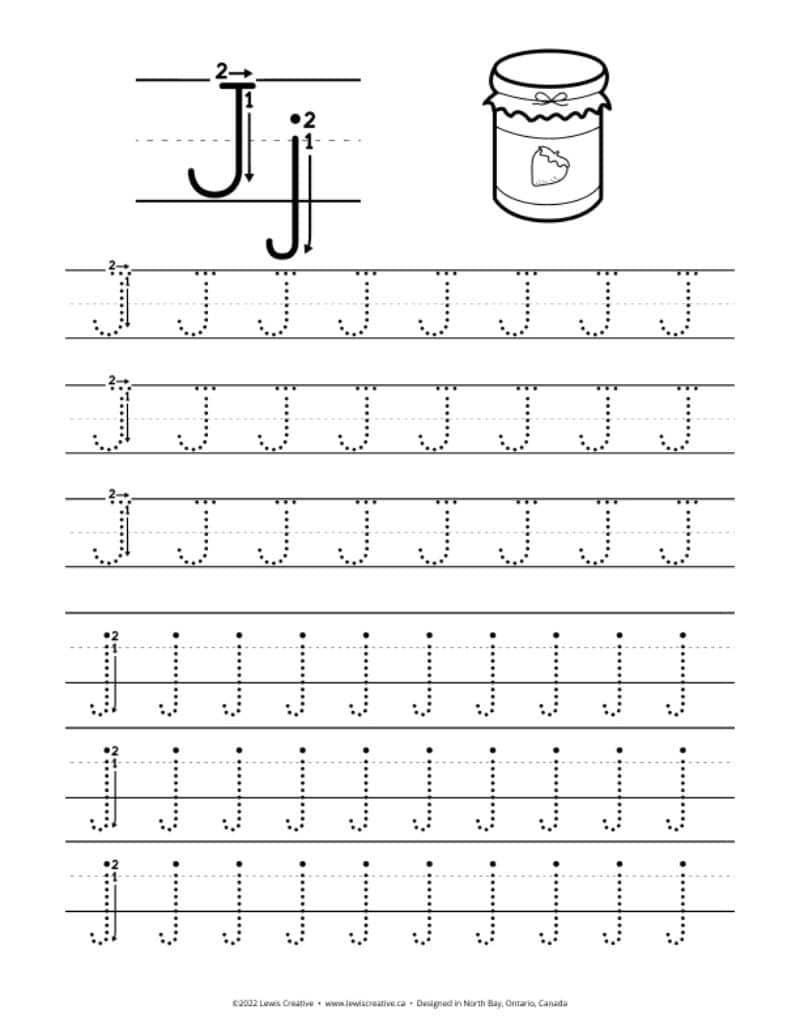 Free Letter J Tracing Worksheet Printable Dinosaur Themed Sly Spoon