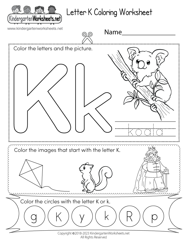 Free Printable Letter K Writing Practice Worksheet