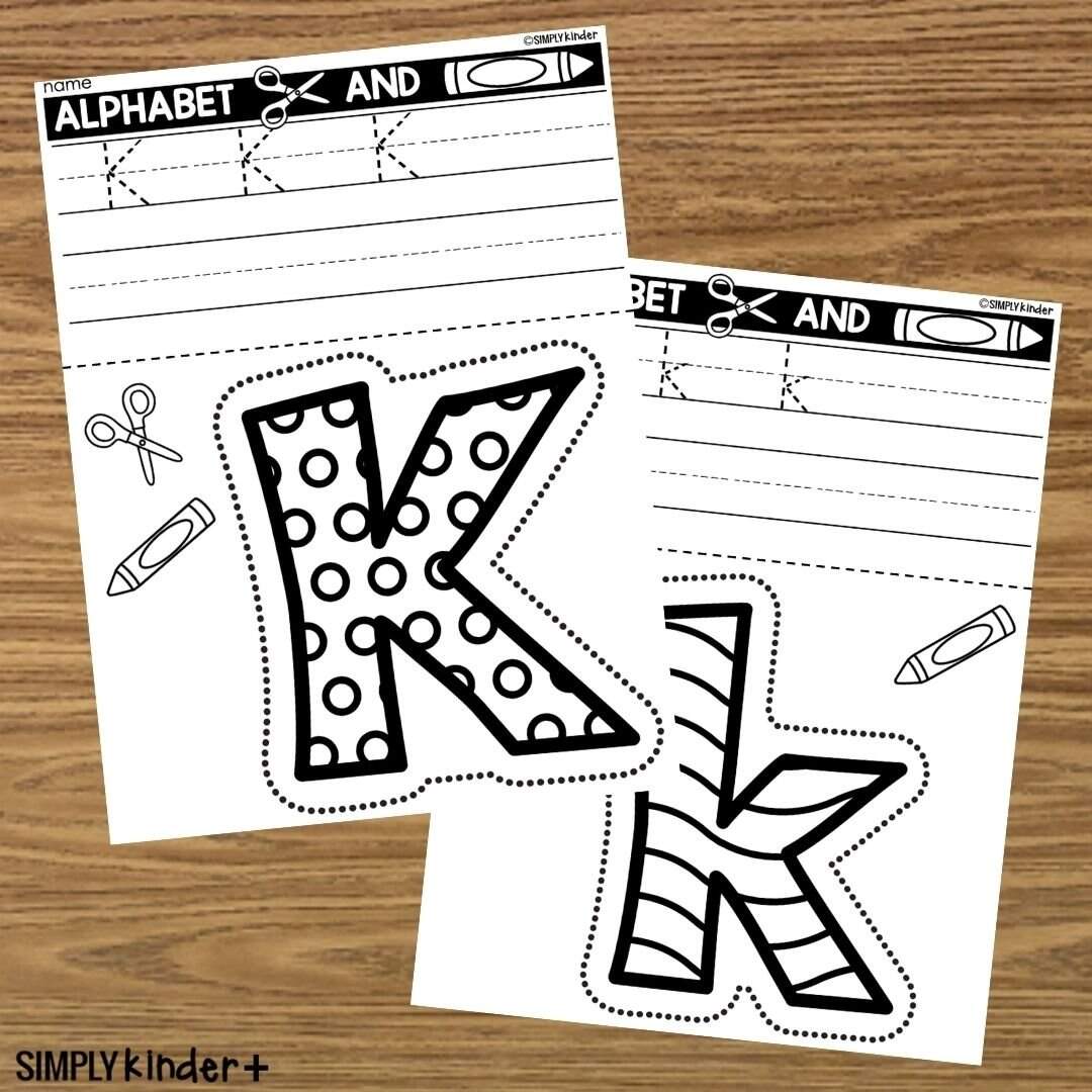 Letter K Cut And Color Simply Kinder Printable Membership