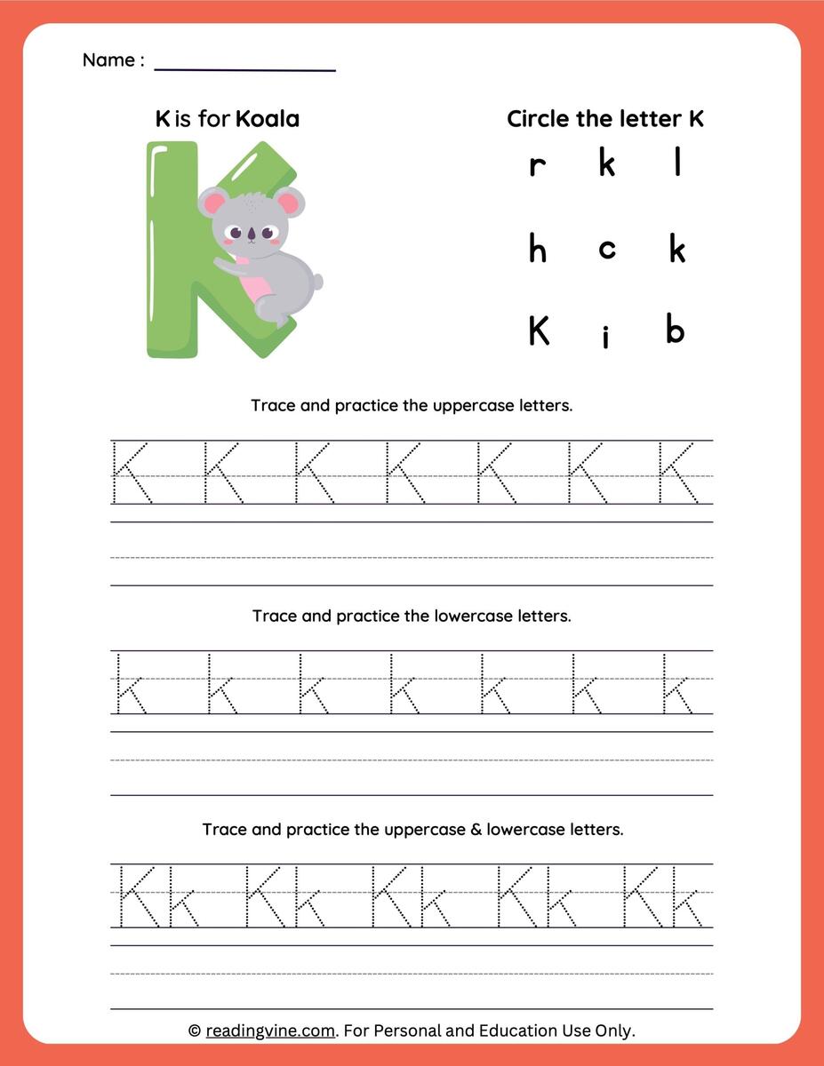 Letter K Tracing Worksheets For Preschool Letter K Tracing Worksheets For Preschool