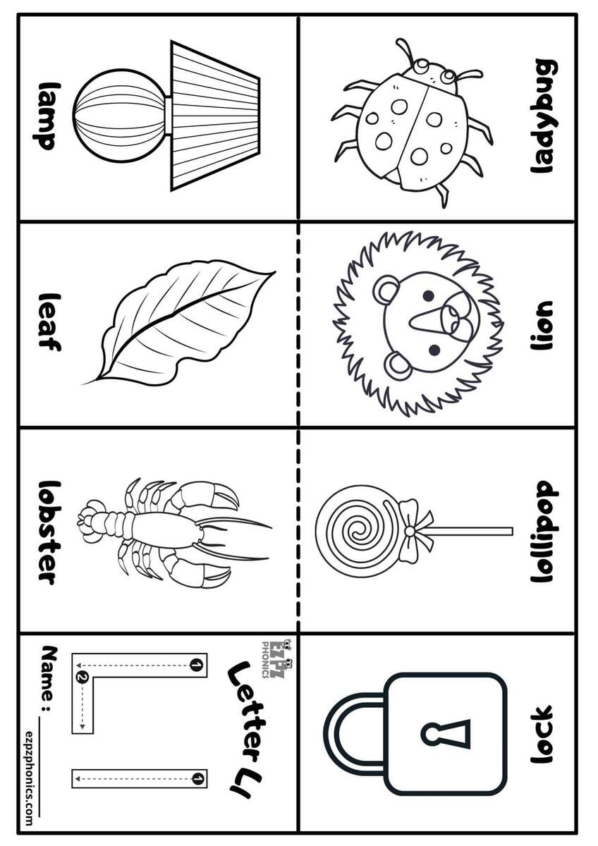 Letter L Mini Coloring Book Free Printable PDF Ezpzphonics Letter L Mini Coloring Book Free Printable PDF Ezpzphonics