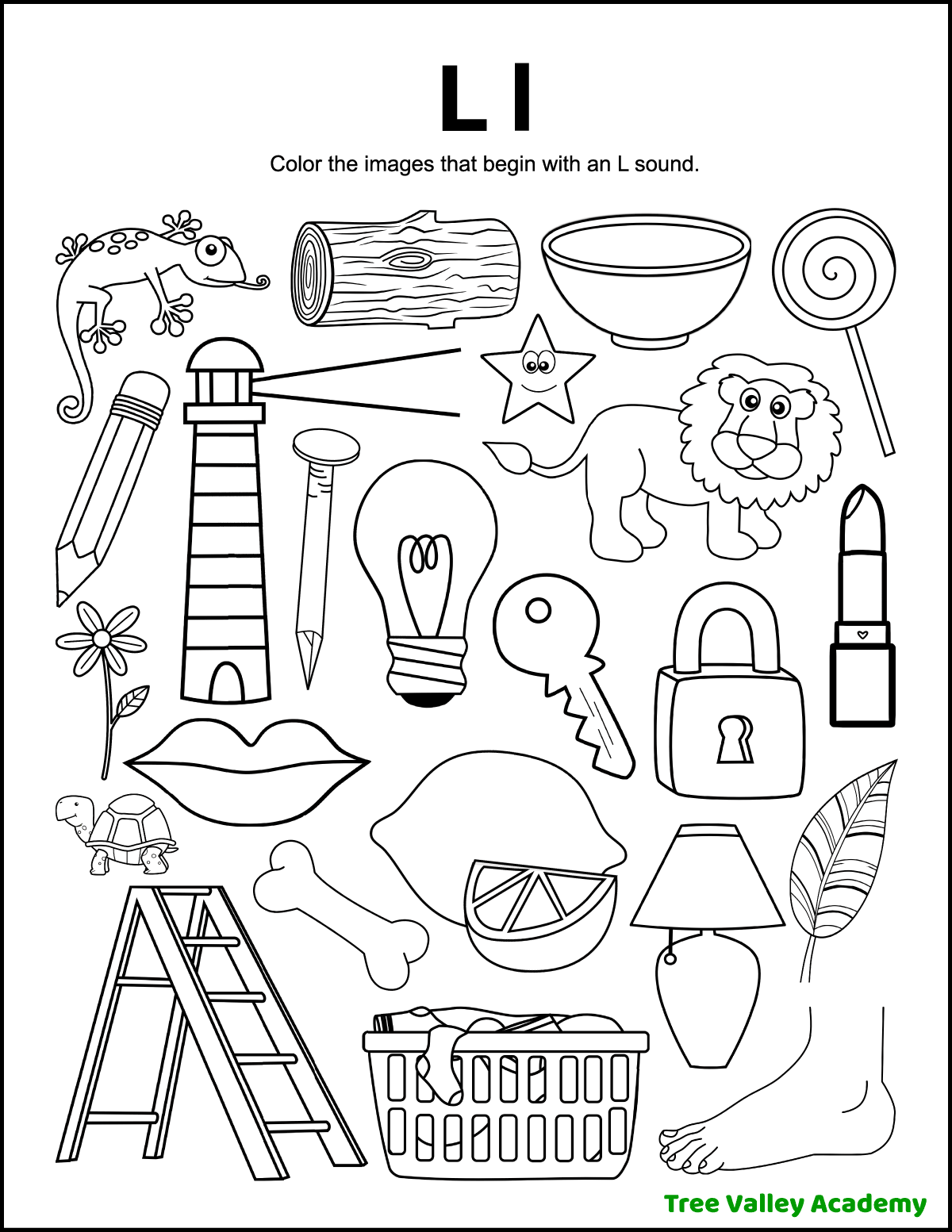 Free Letter L Phonics Worksheet For Preschool Beginning Sounds