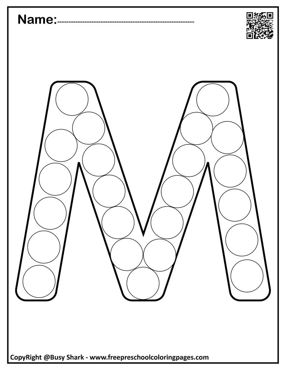 Letter M 10 Free Dot Markers Coloring Pages