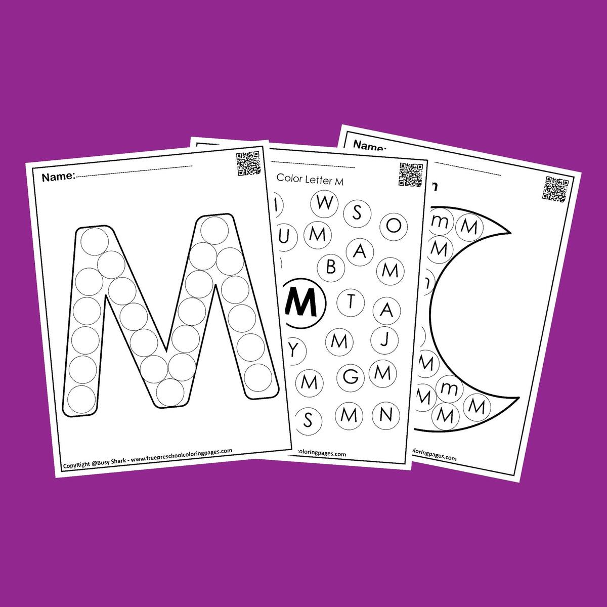 Letter M 10 Free Dot Markers Coloring Pages Letter M 10 Free Dot Markers Coloring Pages