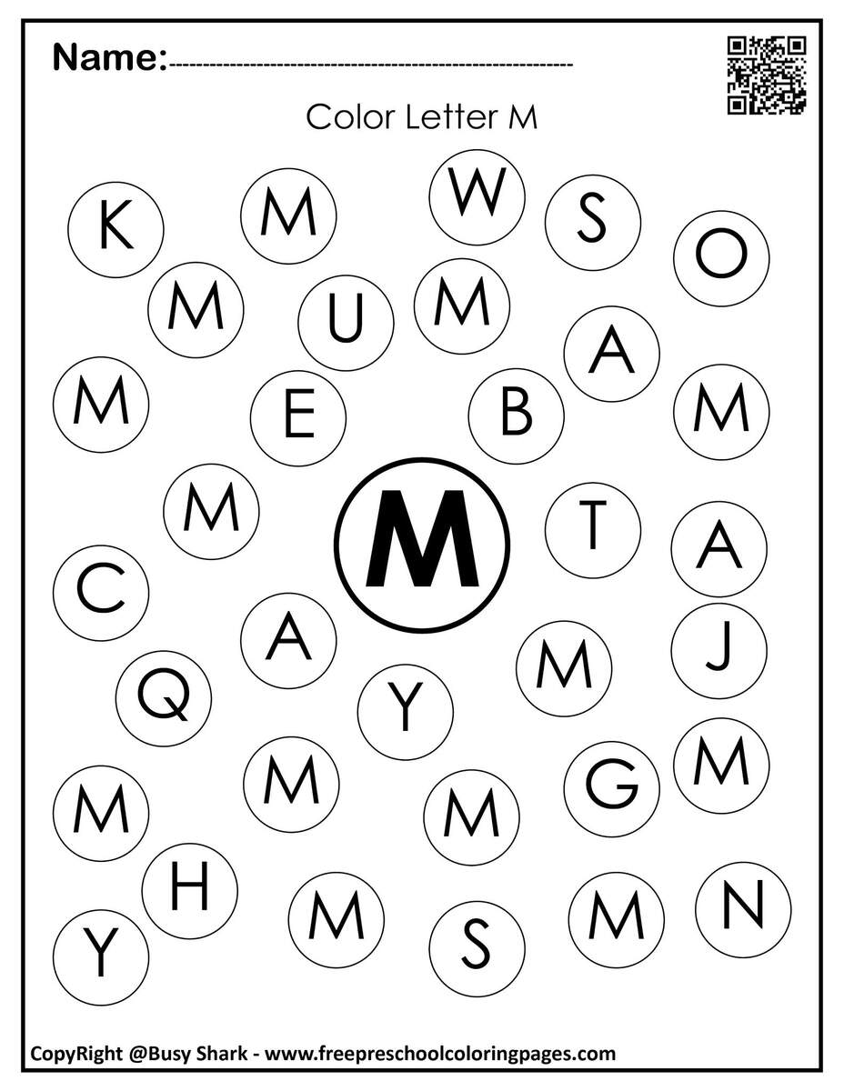 Letter M 10 Free Dot Markers Coloring Pages Alphabet Worksheets Made By Teachers