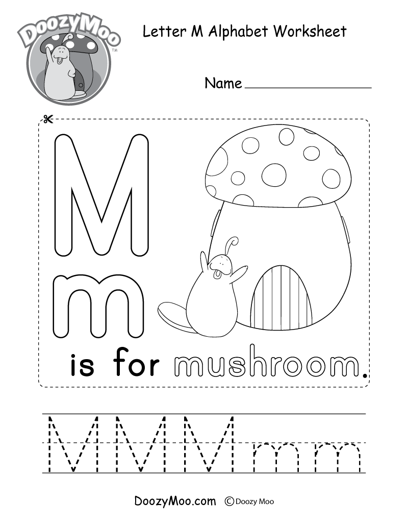 Free Printable Letter M Alphabet Learning Worksheet For Preschool