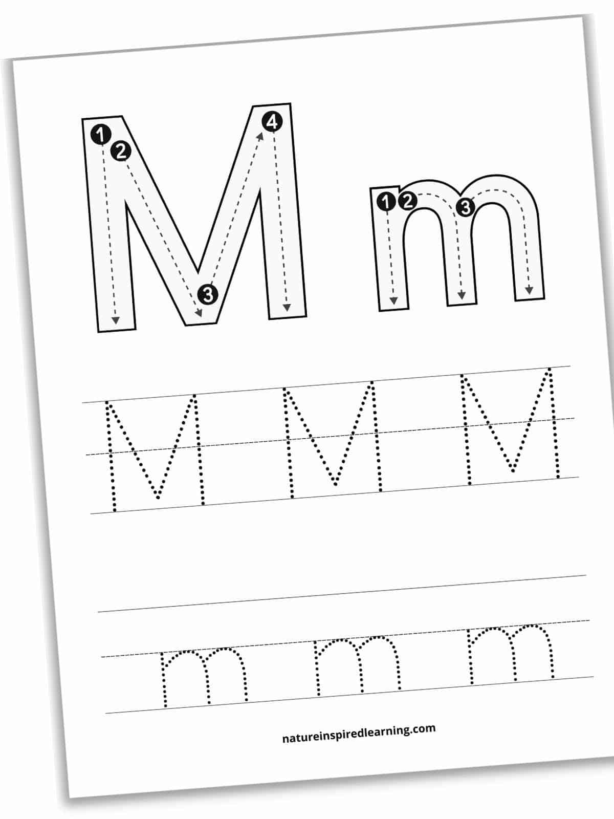 Tracing Letter M Worksheets For Preschool