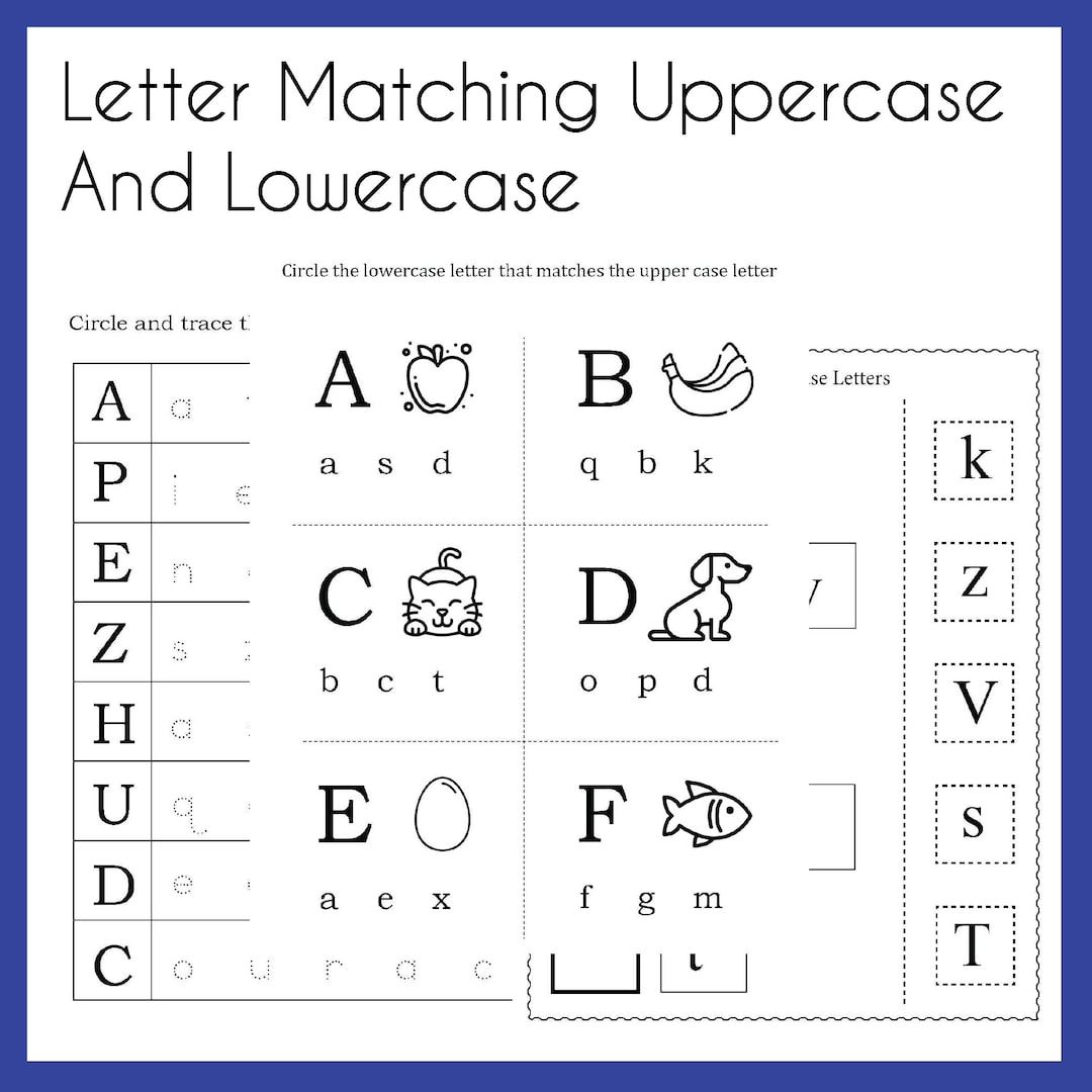 Letter Matching Uppercase And Lowercase Worksheets Printable PDF Download Grade Levels Prek K Homeschool Etsy Letter Matching Uppercase And Lowercase Worksheets Printable PDF Download Grade Levels Prek K Homeschool Etsy