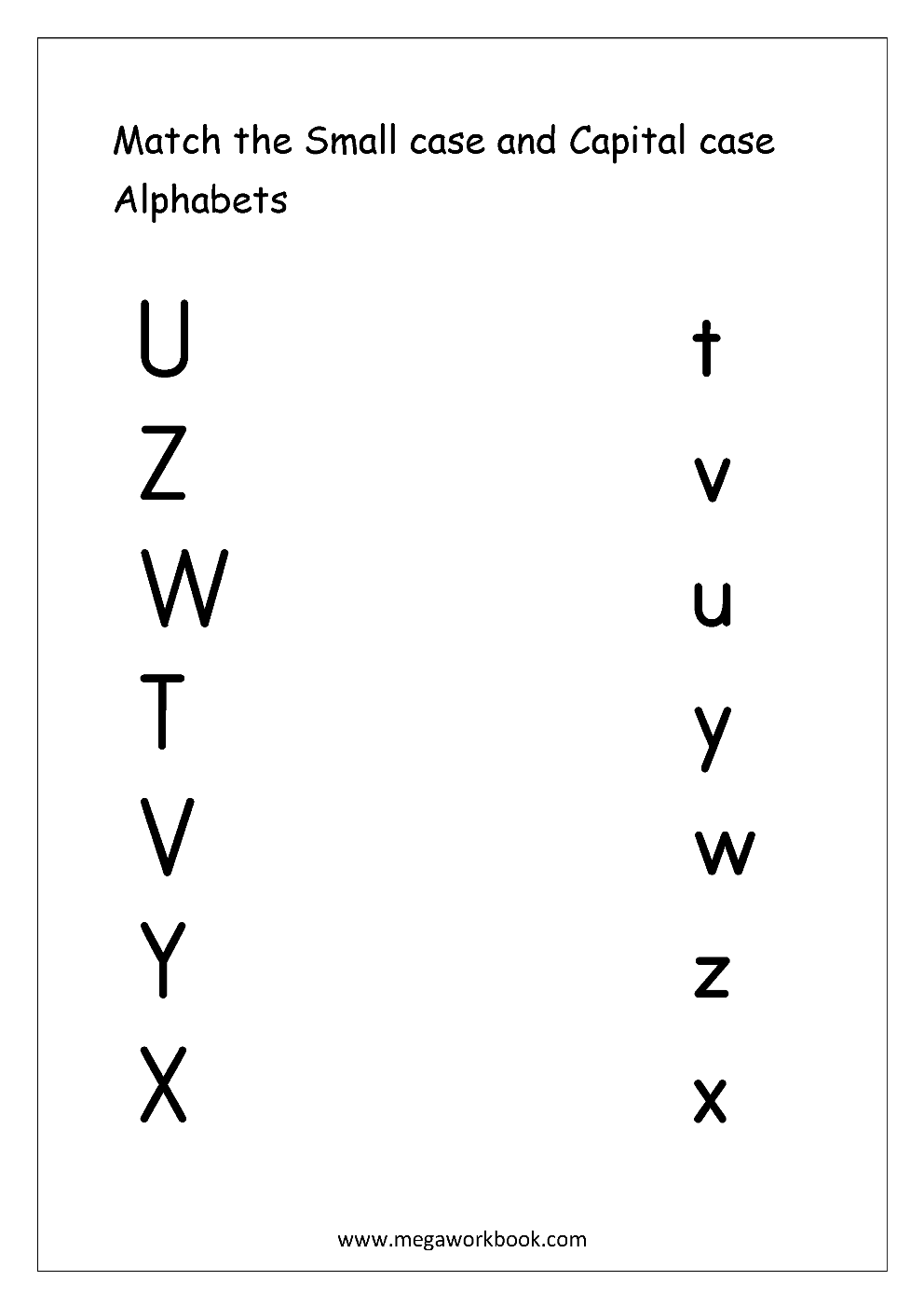 Letter Matching Worksheets Alphabet Matching Worksheets Alphabet Matching Printables Match Uppercase And Lowercase Letters MegaWorkbook Letter Matching Worksheets Alphabet Matching Worksheets Alphabet Matching Printables Match Uppercase And Lowercase Letters MegaWorkbook