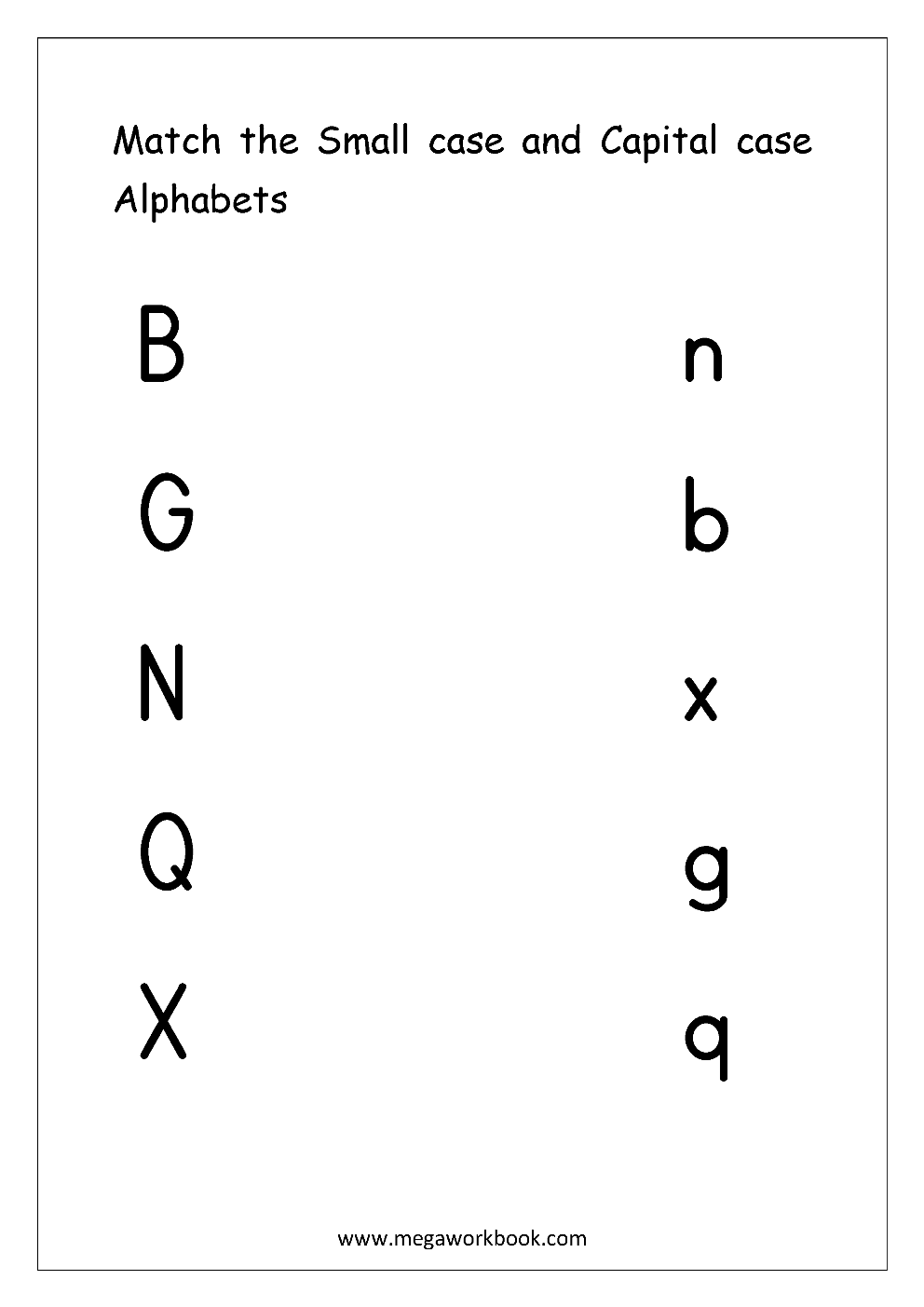 Letter Matching Worksheets Alphabet Matching Worksheets Alphabet Matching Printables Match Uppercase And Lowercase Letters MegaWorkbook
