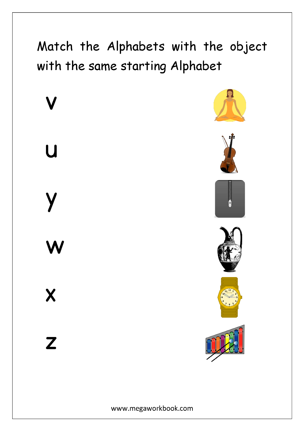 Letter Matching Worksheets Alphabet Matching Worksheets Alphabet Matching Printables MegaWorkbook