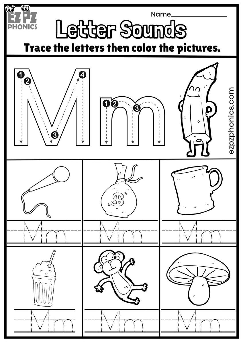 Letter Mm Trace And Color The Pictures Free PDF Download Ezpzphonics Letter Mm Trace And Color The Pictures Free PDF Download Ezpzphonics