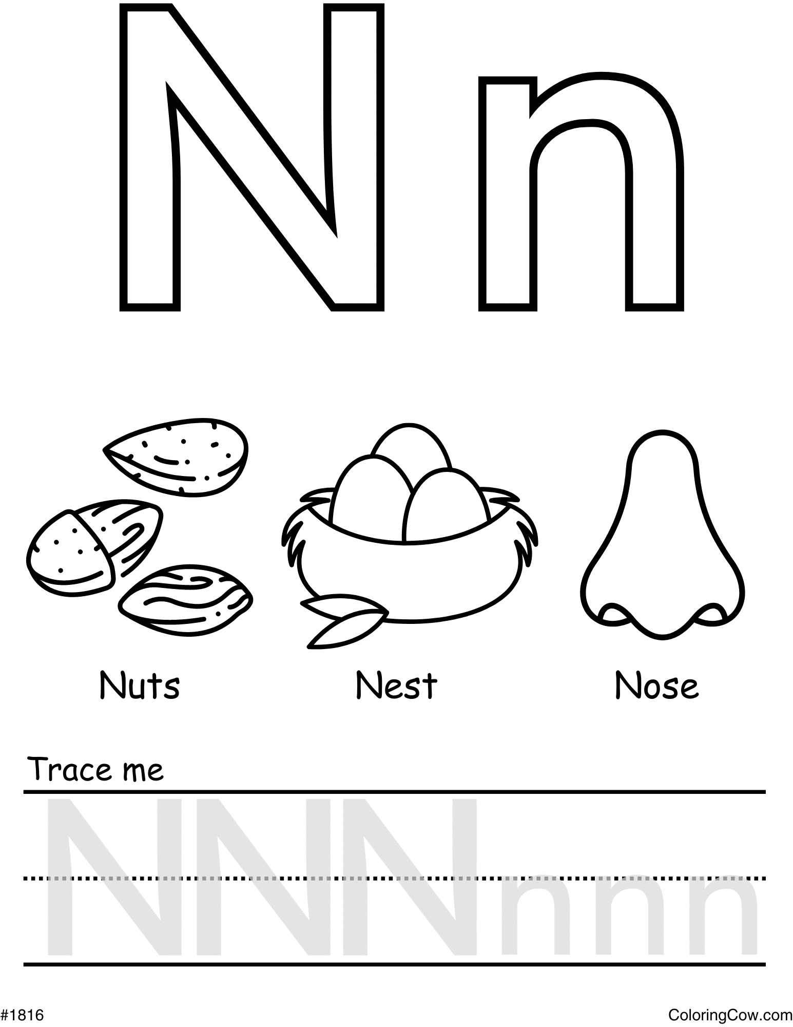 Letter N Coloring Page Letter N Coloring Page