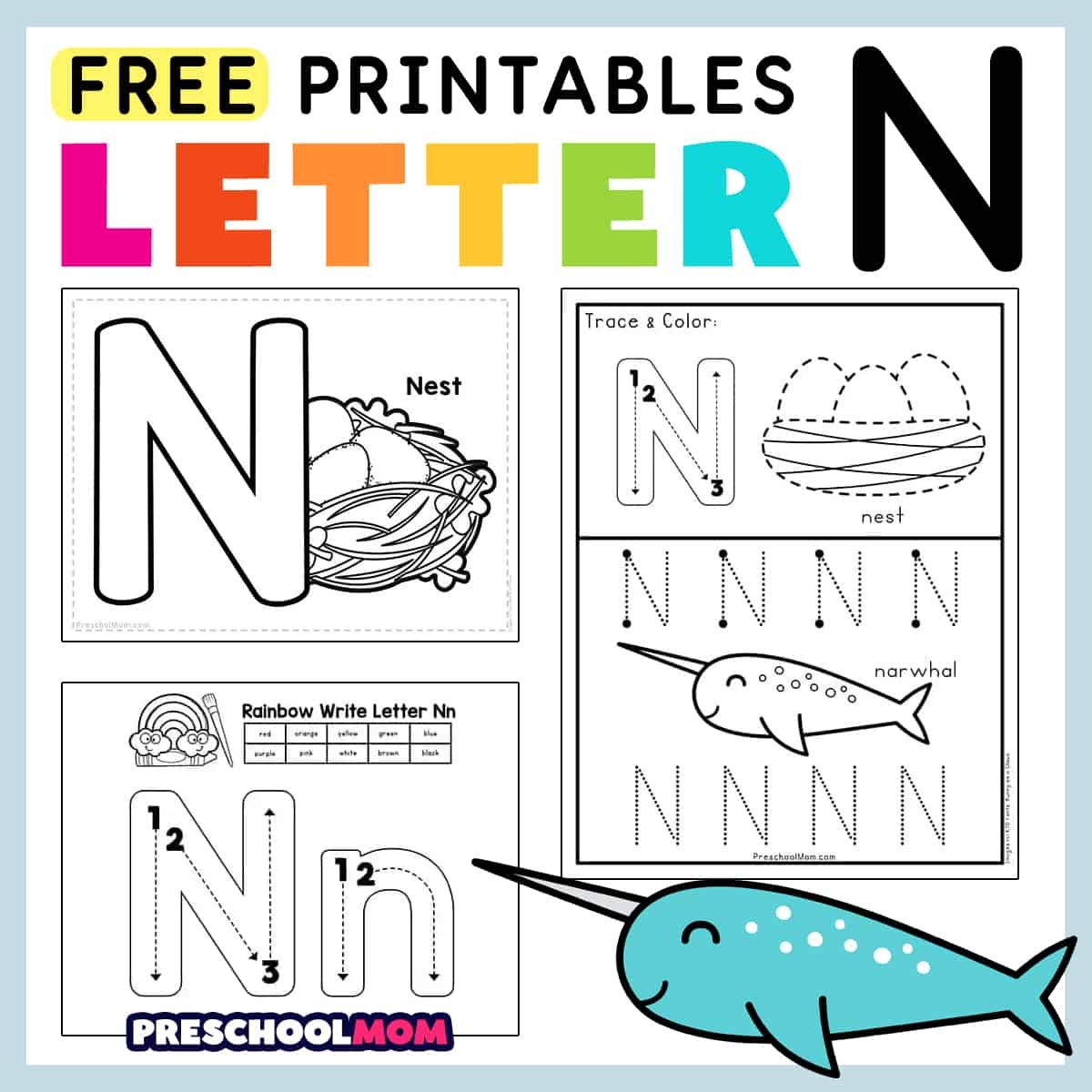 Letter N Preschool Printables Preschool Mom Free Letter N Alphabet Learning Worksheet For Preschool