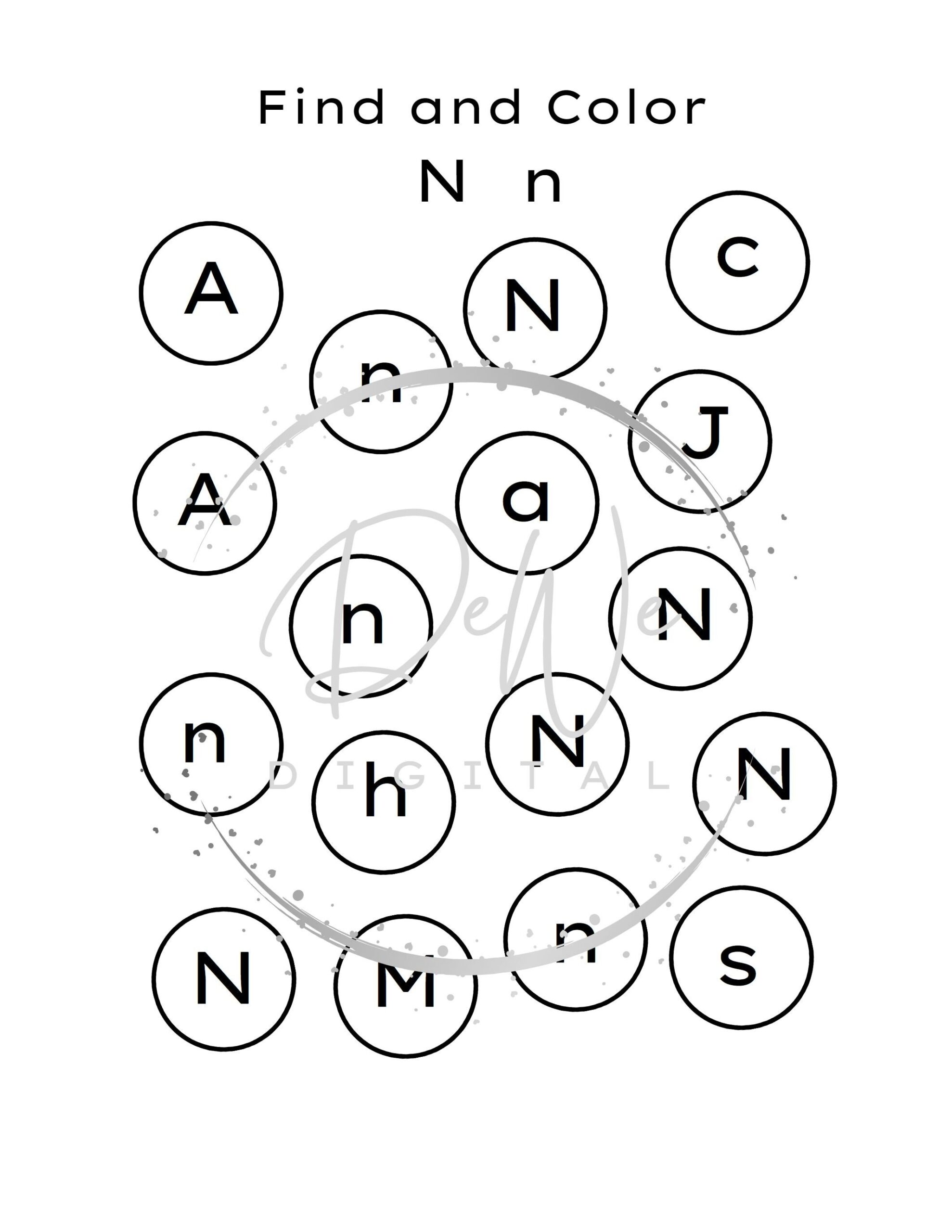 Letter N Worksheets Alphabet Worksheets Preschool Worksheets Homeschool Worksheet Letter Worksheet Early Literacy Worksheet Etsy