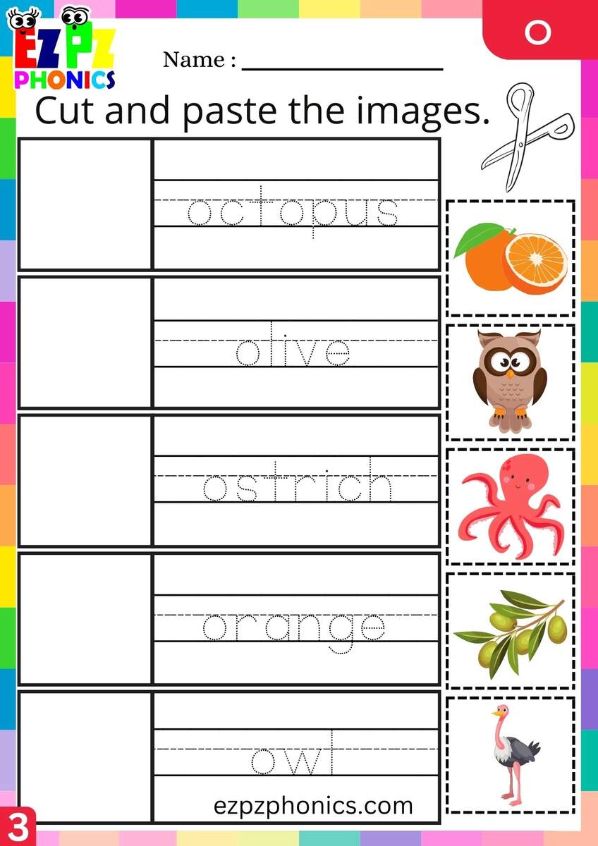 Letter O Cut And Paste The Images And Write The Words Group 3 Ezpzphonics Letter O Cut And Paste The Images And Write The Words Group 3 Ezpzphonics