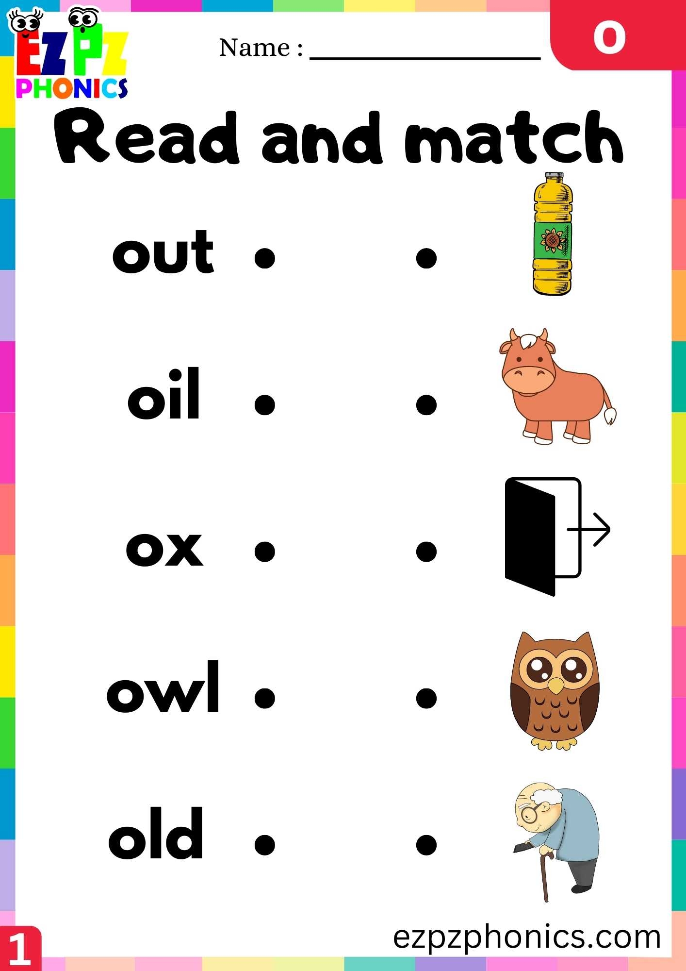 Letter O Read And Match Beginning Sounds Worksheet Ezpzphonics Letter O Read And Match Beginning Sounds Worksheet Ezpzphonics