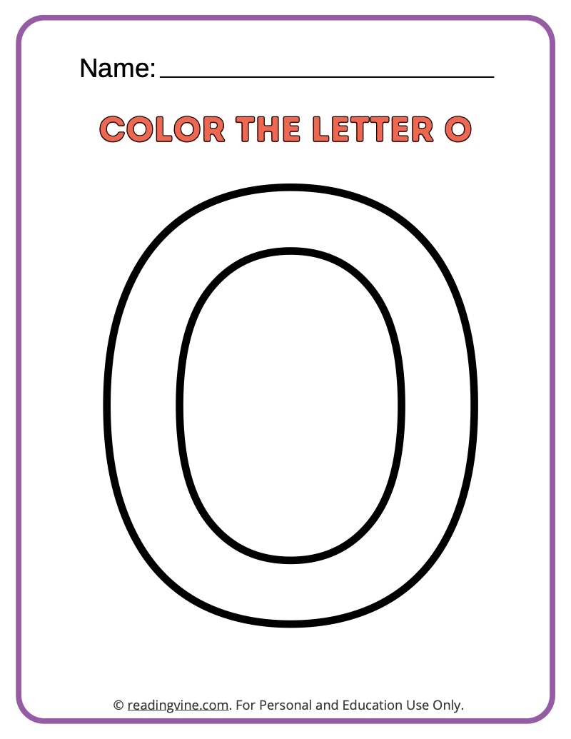 Letter O Worksheets For Preschool Free Printable