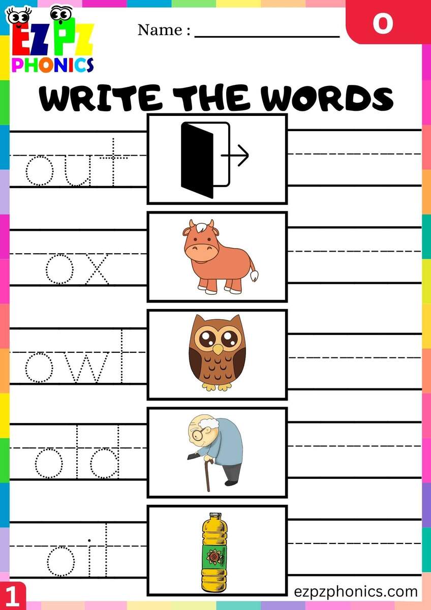 Letter O Write The Words Beginning Sounds Worksheet Ezpzphonics Letter O Write The Words Beginning Sounds Worksheet Ezpzphonics